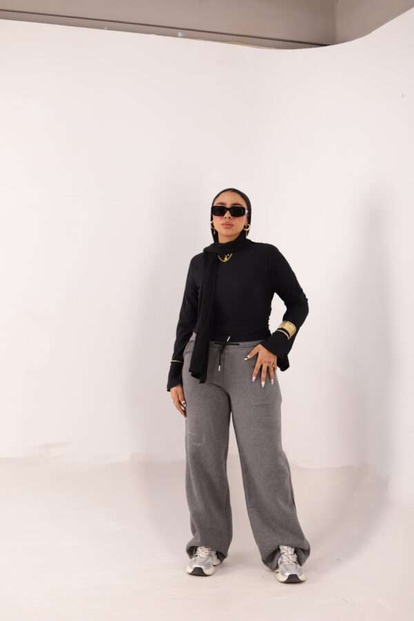 Wide Leg Melton ( Dark Gray ) - Image 8