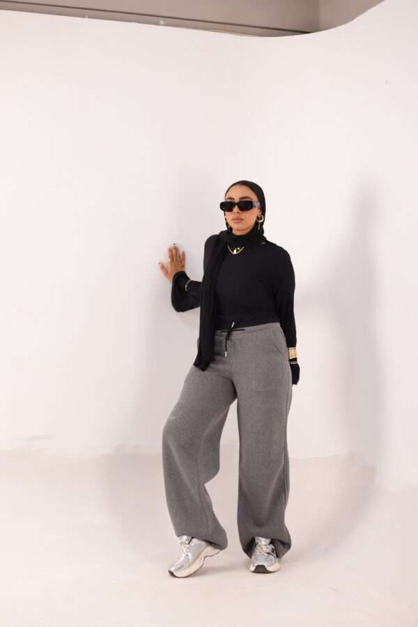 Wide Leg Melton ( Dark Gray ) - Image 7