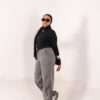 ⁦Wide Leg Melton ( Dark Gray )⁩ - الصورة ⁦6⁩