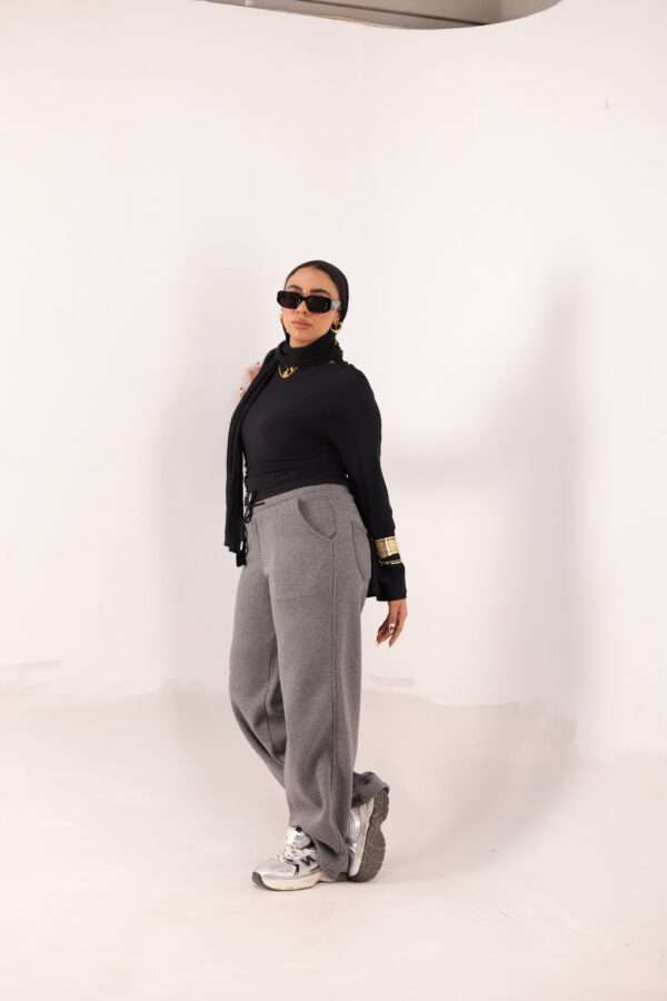 Wide Leg Melton ( Dark Gray ) - Image 6