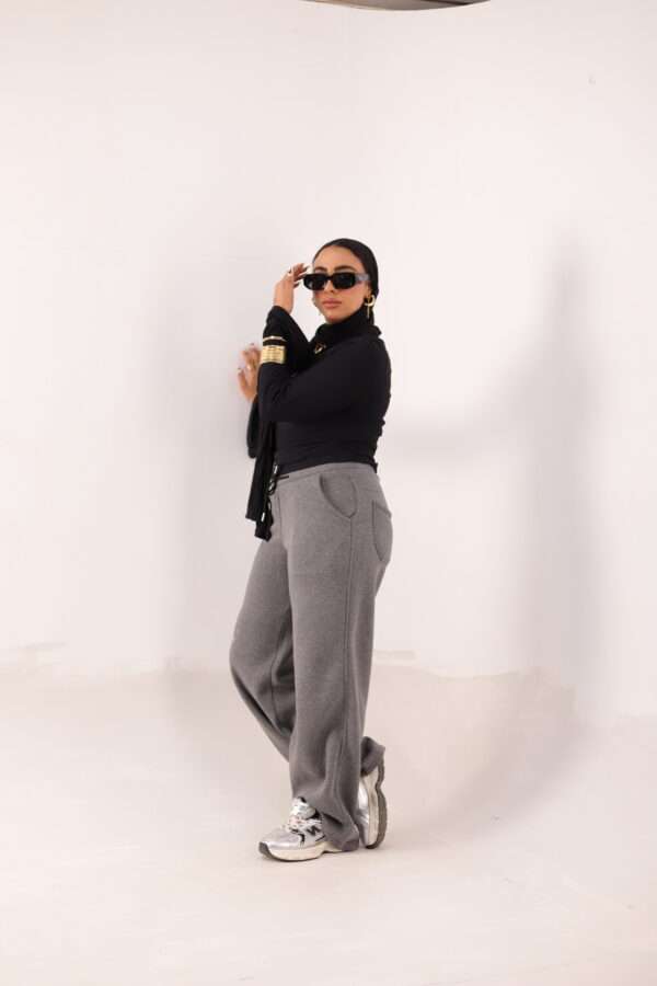 Wide Leg Melton ( Dark Gray ) - Image 5
