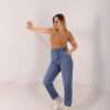 ⁦Slouchy Stretch Jeans ( Blue )⁩ - الصورة ⁦5⁩